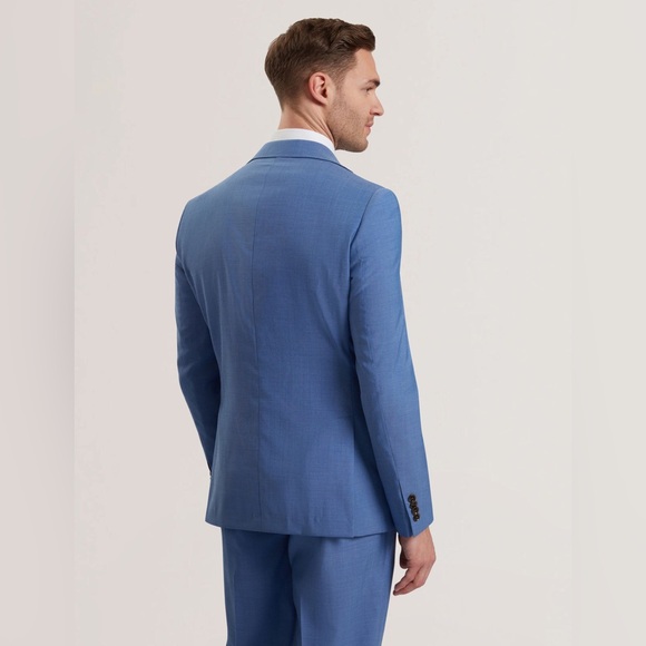 Ted Baker London Jaying Slim Fit Textured Wool Suit Jacket in Blue - Picture 4 of 16